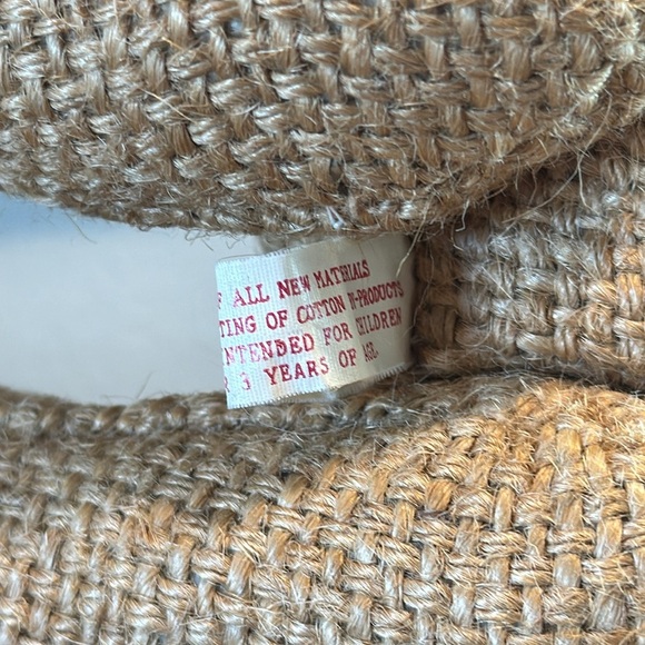 Unique, handcrafted, detailed , Burlap teddy bear button eyes - Picture 5 of 8